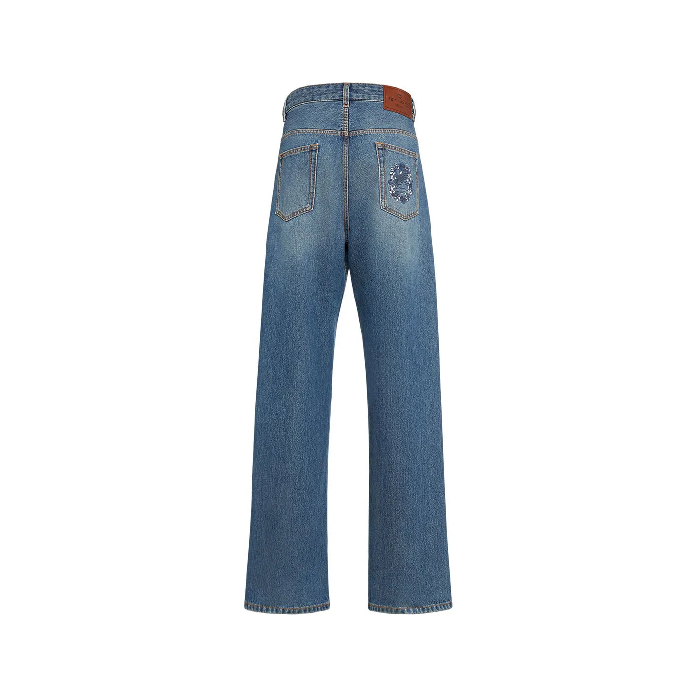 High rise cotton denim baggy jeans