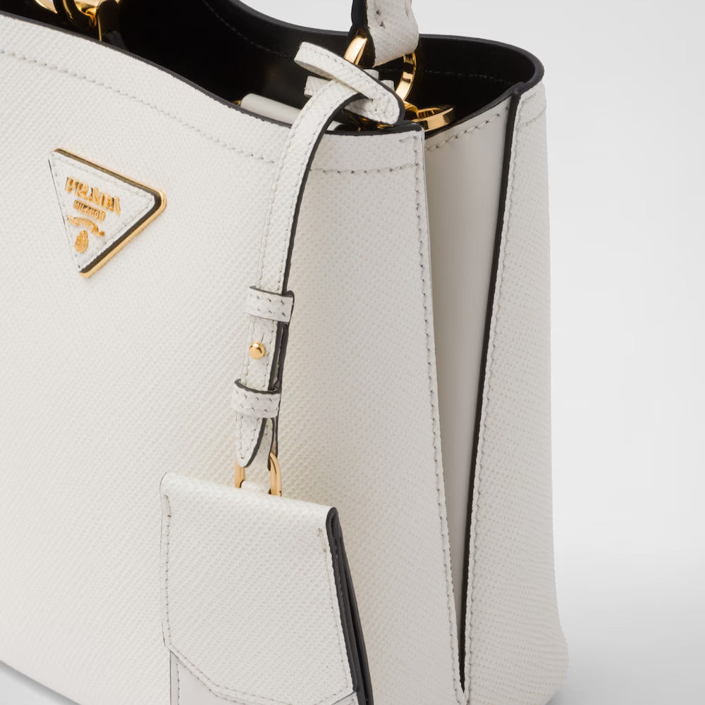 Small Saffiano Leather Prada Panier Bag