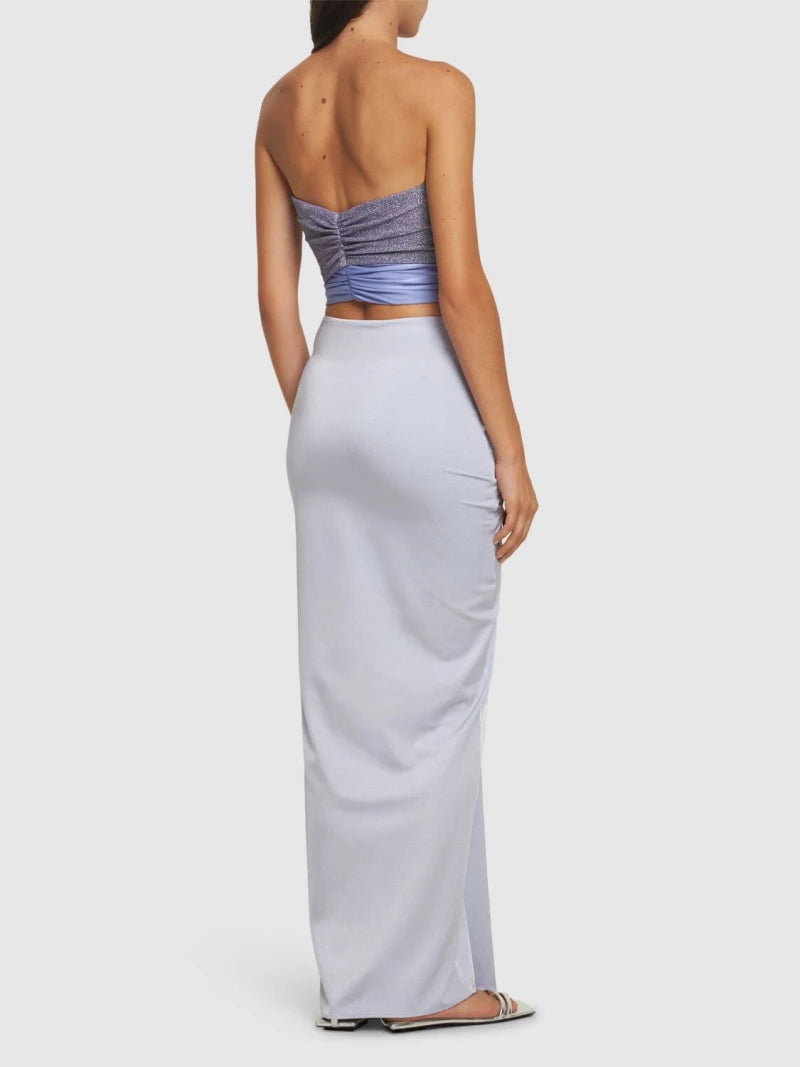 Giselle strapless long dress w/ cutouts