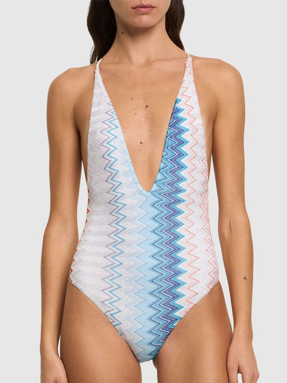 Chevron one piece swimsuit